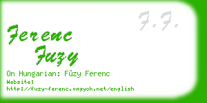 ferenc fuzy business card